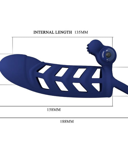 PRETTY LOVE - ALTAF VIBRATOR RING WITH SILICONE SHEATH BLUE PRETTY LOVE - ALTAF VIBRATOR RING WITH SILICONE SHEATH BLUE