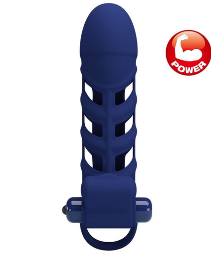 PRETTY LOVE - ALTAF VIBRATOR RING WITH SILICONE SHEATH BLUE PRETTY LOVE - ALTAF VIBRATOR RING WITH SILICONE SHEATH BLUE