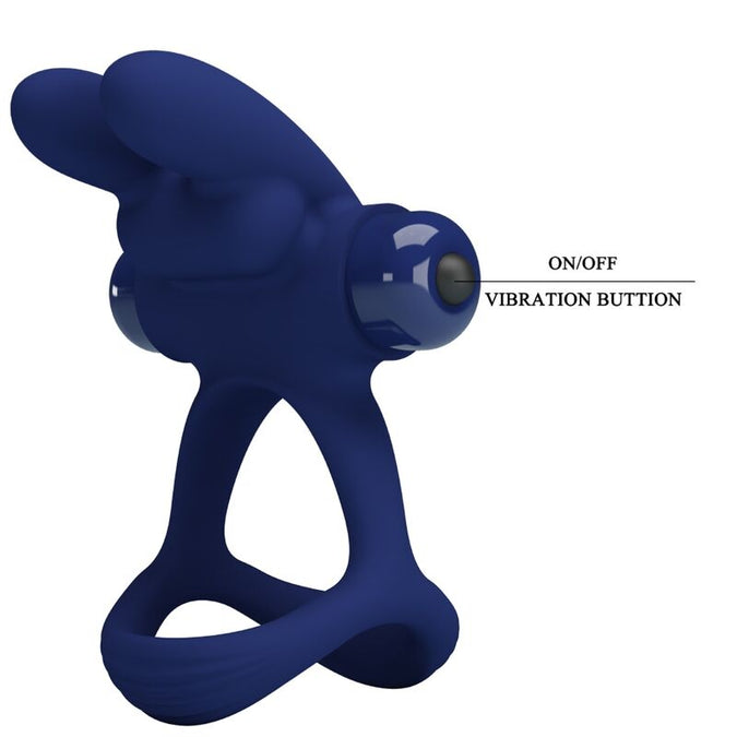 PRETTY LOVE - FRANCISCO DUBBELE TRILLENDE RING KONIJN BLAUW