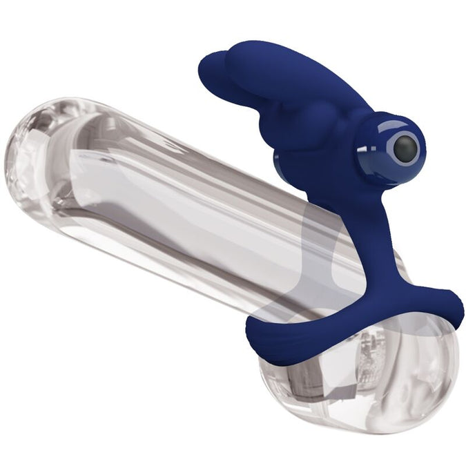 PRETTY LOVE - FRANCISCO DUBBELE TRILLENDE RING KONIJN BLAUW