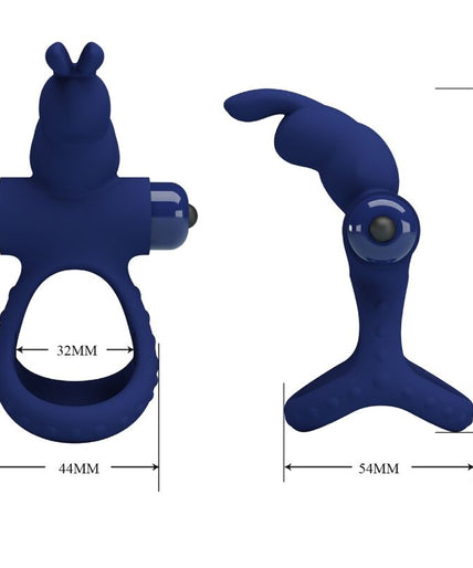 PRETTY LOVE - LUCHITO DOUBLE VIBRATING RING RABBIT BLUE PRETTY LOVE - LUCHITO DOUBLE VIBRATING RING RABBIT BLUE