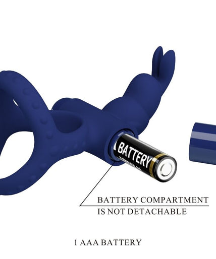 PRETTY LOVE - LUCHITO DOUBLE VIBRATING RING RABBIT BLUE PRETTY LOVE - LUCHITO DOUBLE VIBRATING RING RABBIT BLUE