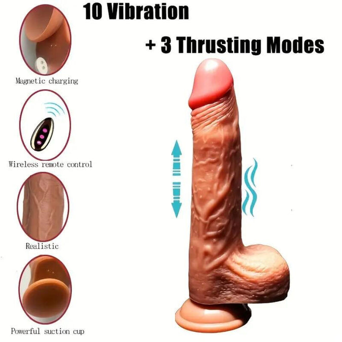 Armony – Realistic Dildo Vibrator & Thrusting Remote Control 22.5 Cm