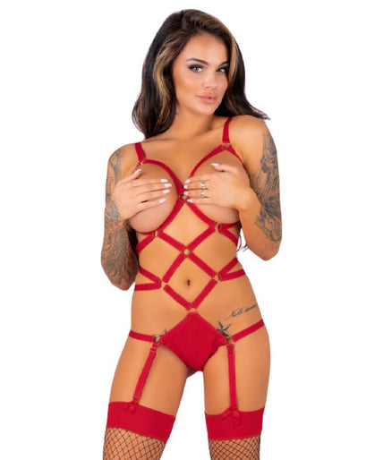 LIVCO CORSETTI FASHION - THIARA LC 20213 SET BODY + STOCKINGS RED S/M LIVCO CORSETTI FASHION - THIARA LC 20213 SET BODY + STOCKINGS RED S/M