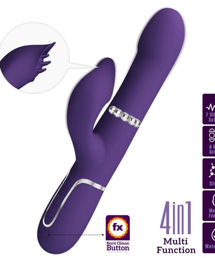 PRETTY LOVE - ZALIN RABBIT VIBRATOR PEARLS 4 IN 1 PURPLE PRETTY LOVE - ZALIN RABBIT VIBRATOR PEARLS 4 IN 1 PURPLE