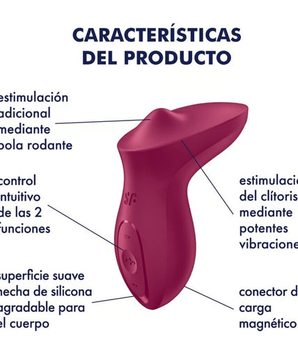 SATISFYER - EXCITERRR LAY-ON CLITORIS BERRY VIBRATOR SATISFYER - EXCITERRR LAY-ON CLITORIS BERRY VIBRATOR
