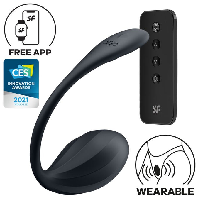 Satisfyer – Ribbed Petal G Point Stimulator Remote Control Black Free App