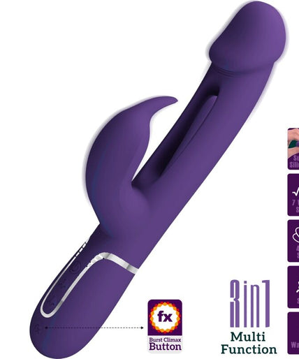 PRETTY LOVE - KAMPAS RABBIT 3 IN 1 MULTIFUNCTION VIBRATOR WITH TONGUE VIOLET PRETTY LOVE - KAMPAS RABBIT 3 IN 1 MULTIFUNCTION VIBRATOR WITH TONGUE VIOLET