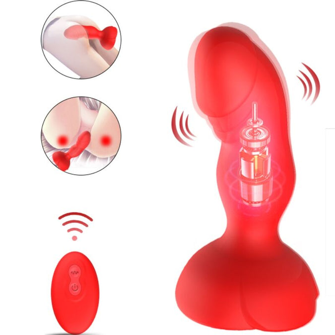 ARMONY - EXTREME A BLOOM ROOS VIBRATOR & ANAALPLUG AFSTANDSBEDIENING ROOD