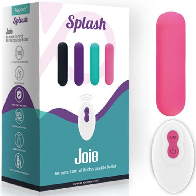ARMONY - SPLASH JOIE VIBRATOR BULLET SILICONEN AFSTANDSBEDIENING 10 TRILLINGEN 75 X 19 CM ROZE