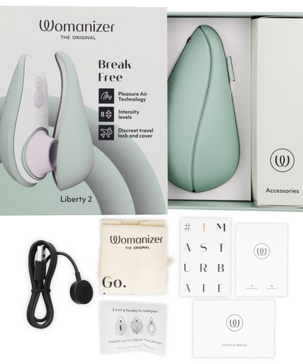 WOMANIZER - LIBERTY 2 CLITORISSTIMULATOR & ZUIGAPPARAAT LICHTGROEN WOMANIZER - LIBERTY 2 CLITORISSTIMULATOR & ZUIGAPPARAAT LICHTGROEN