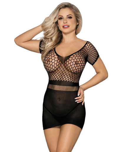 SUBBLIME - 951917 SHORT BLACK CROCHET GRILL DRESS ONE SIZE SUBBLIME - 951917 SHORT BLACK CROCHET GRILL DRESS ONE SIZE