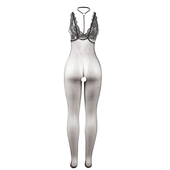 Subblime – 951993 Zwart Transparant Visnet Open Kruis Bodystocking One Size