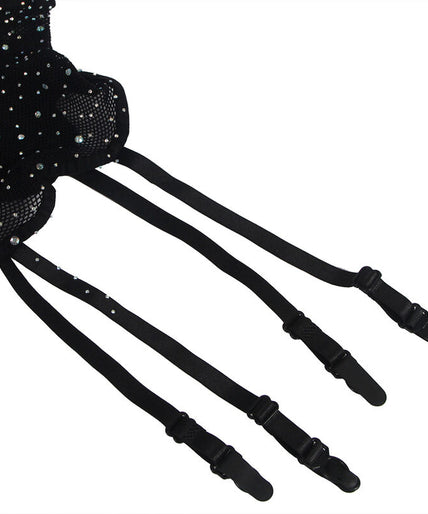 SUBBLIME - 952174 VISNET BODYSTOCKING MET HANDSCHOENEN EN STRASS ZWART EEN MAAT SUBBLIME - 952174 VISNET BODYSTOCKING MET HANDSCHOENEN EN STRASS ZWART EEN MAAT