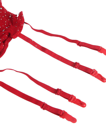 SUBBLIME - 952181 NETPANTY BODYSUIT MET HANDSCHOENEN EN STRASS STEENTJES ROOD ONE SIZE SUBBLIME - 952181 NETPANTY BODYSUIT MET HANDSCHOENEN EN STRASS STEENTJES ROOD ONE SIZE