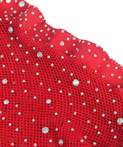SUBBLIME - 952181 NETPANTY BODYSUIT MET HANDSCHOENEN EN STRASS STEENTJES ROOD ONE SIZE SUBBLIME - 952181 NETPANTY BODYSUIT MET HANDSCHOENEN EN STRASS STEENTJES ROOD ONE SIZE