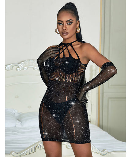 Subblime – 952235 Visnetjurk met strasssteentjes Zwart One Size Subblime – 952235 Visnetjurk met strasssteentjes Zwart One Size