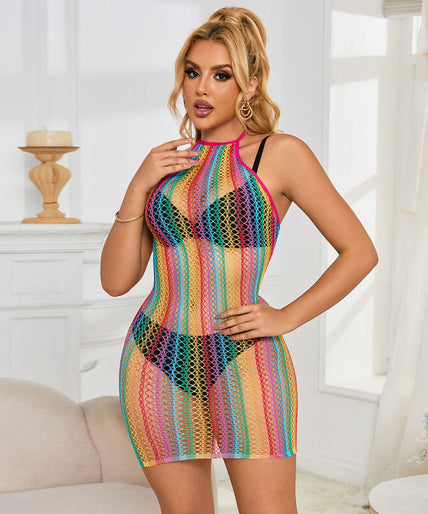 SUBBLIME - 952341 RAINBOW FISHNET DRESS ONE SIZE SUBBLIME - 952341 RAINBOW FISHNET DRESS ONE SIZE