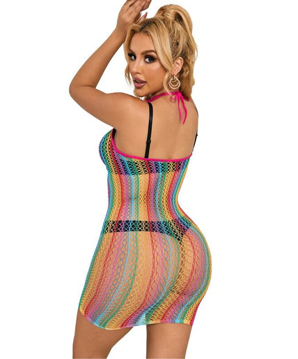 SUBBLIME - 952341 RAINBOW FISHNET DRESS ONE SIZE SUBBLIME - 952341 RAINBOW FISHNET DRESS ONE SIZE