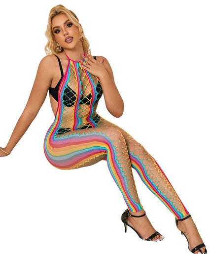 SUBBLIME - 952358 REGENBOOG MESH HALTERNECK BODYSTOCKING XS/M SUBBLIME - 952358 REGENBOOG MESH HALTERNECK BODYSTOCKING XS/M
