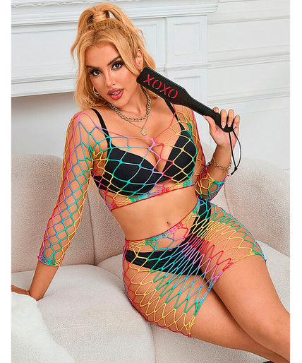 SUBBLIME - 952440 2-DELIGE FISCHNET SET LANGE MOUW REGENBOOG ONE SIZE SUBBLIME - 952440 2-DELIGE FISCHNET SET LANGE MOUW REGENBOOG ONE SIZE
