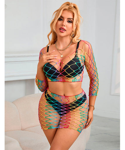 SUBBLIME - 952440 2-DELIGE FISCHNET SET LANGE MOUW REGENBOOG ONE SIZE SUBBLIME - 952440 2-DELIGE FISCHNET SET LANGE MOUW REGENBOOG ONE SIZE