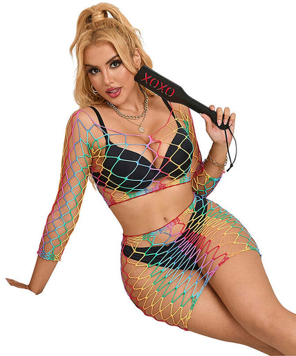 SUBBLIME - 952440 2-DELIGE FISCHNET SET LANGE MOUW REGENBOOG ONE SIZE SUBBLIME - 952440 2-DELIGE FISCHNET SET LANGE MOUW REGENBOOG ONE SIZE
