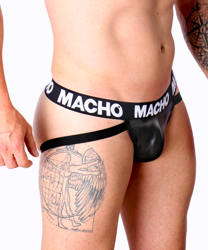 MACHO - MX25NC JOCK BLACK LEATHER L MACHO - MX25NC JOCK BLACK LEATHER L