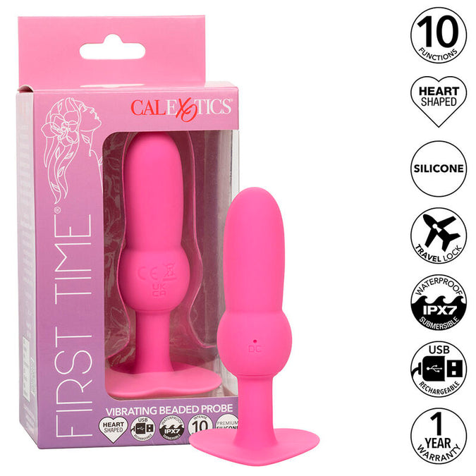 Calexotics – First Time Anal Plug Beaded Probe 10 Vibrations Pink