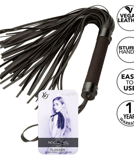 CALEXOTICS - NOCTURNAL FLOGGER LEATHER BLACK CALEXOTICS - NOCTURNAL FLOGGER LEATHER BLACK