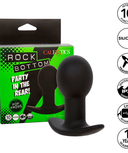 CALEXOTICS - ROCK BOTTOM ANAL PLUG 10 VIBRATIONS SILICONE BLACK CALEXOTICS - ROCK BOTTOM ANAL PLUG 10 VIBRATIONS SILICONE BLACK