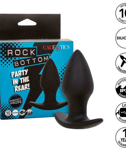 CALEXOTICS - ROCK BOTTOM PERFECT ANAL PLUG 10 VIBRATIONS SILICONE BLACK CALEXOTICS - ROCK BOTTOM PERFECT ANAL PLUG 10 VIBRATIONS SILICONE BLACK