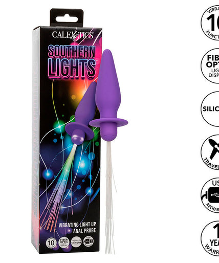 CALEXOTICS - SOUTHERN LIGHTS LIGHT UP ANAL PLUG 10 VIBRATIONS SILICONE PURPLE CALEXOTICS - SOUTHERN LIGHTS LIGHT UP ANAL PLUG 10 VIBRATIONS SILICONE PURPLE