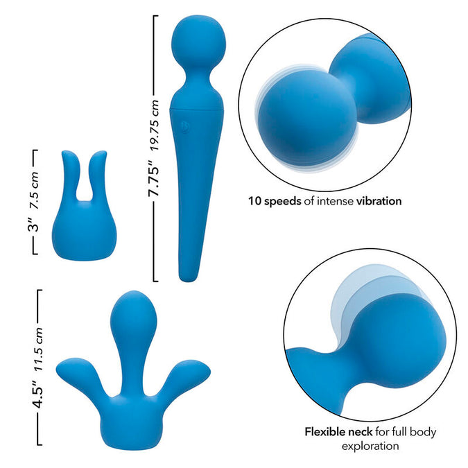 CALEXOTICS - COUTURE KIT VIBRATOR STAAF 10 TRILLINGEN BLAUW