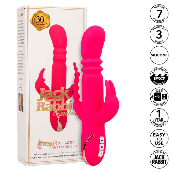 Calexotics – Jack Fantasy Triple Heated Vibrator Rabbit Pink