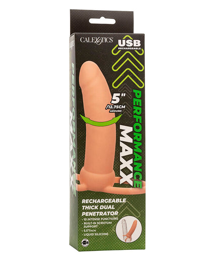 CALEXOTICS - MAXX THICK DUAL PENETRATOR 10 VIBRATIONS FLESH CALEXOTICS - MAXX THICK DUAL PENETRATOR 10 VIBRATIONS FLESH