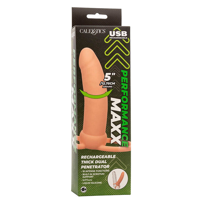 CALEXOTICS - MAXX THICK DUAL PENETRATOR 10 VIBRATIES HUIDSKLEURIG