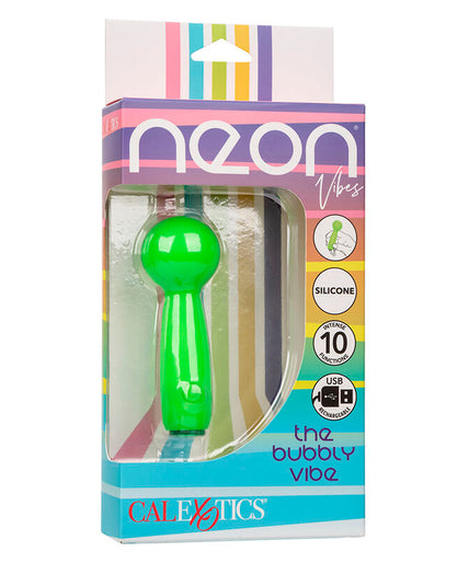 CALEXOTICS - NEON VIBES THE BUBBLY VIBE MINI MASSAGER 10 VIBRATIONS GREEN CALEXOTICS - NEON VIBES THE BUBBLY VIBE MINI MASSAGER 10 VIBRATIONS GREEN