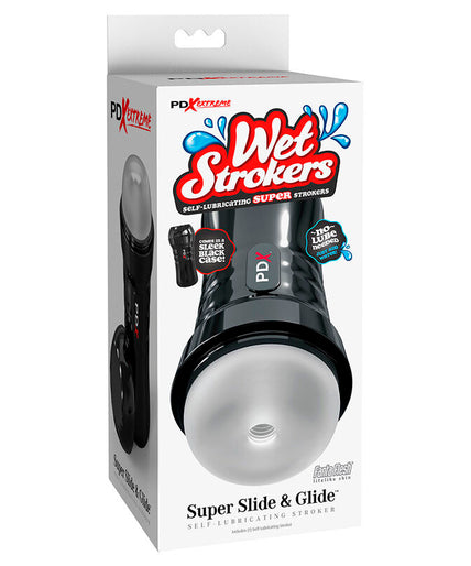 PDX EXTREME - SLIDE & GLIDE SELF-LUBRICATING MASTURBATOR CLEAR PDX EXTREME - SLIDE & GLIDE SELF-LUBRICATING MASTURBATOR CLEAR
