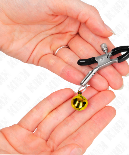 KINK - GOLD SINGLE BELL NIPPLE CLAMP 6 CM KINK - GOLD SINGLE BELL NIPPLE CLAMP 6 CM
