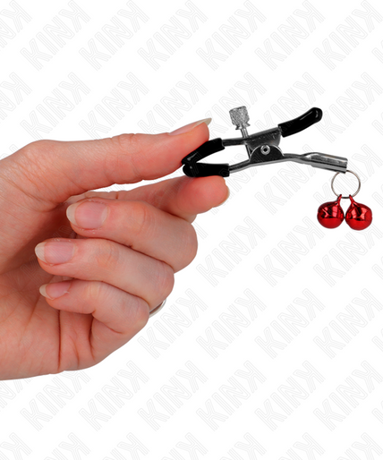 KINK - DOUBLE BELL NIPPLE CLAMP RED 6 CM KINK - DOUBLE BELL NIPPLE CLAMP RED 6 CM