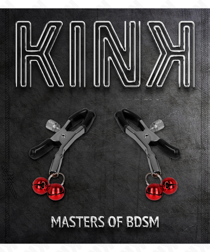 KINK - DOUBLE BELL NIPPLE CLAMP RED 6 CM KINK - DOUBLE BELL NIPPLE CLAMP RED 6 CM