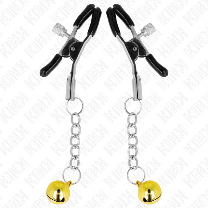 KINK - GOUDEN BELLETJES TEPELKLEMMEN 6 CM