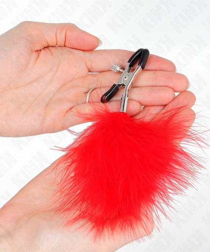 KINK - FEATHER NIPPLE CLAMP RED 7 CM KINK - FEATHER NIPPLE CLAMP RED 7 CM