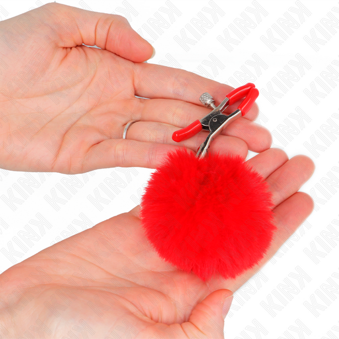 KINK - FAUX BONT BAL NIPPELKLEM ROOD 6 CM