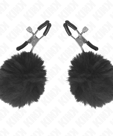 KINK - FAUX FUR BALL NIPPLE CLAMP BLACK 6 CM KINK - FAUX FUR BALL NIPPLE CLAMP BLACK 6 CM