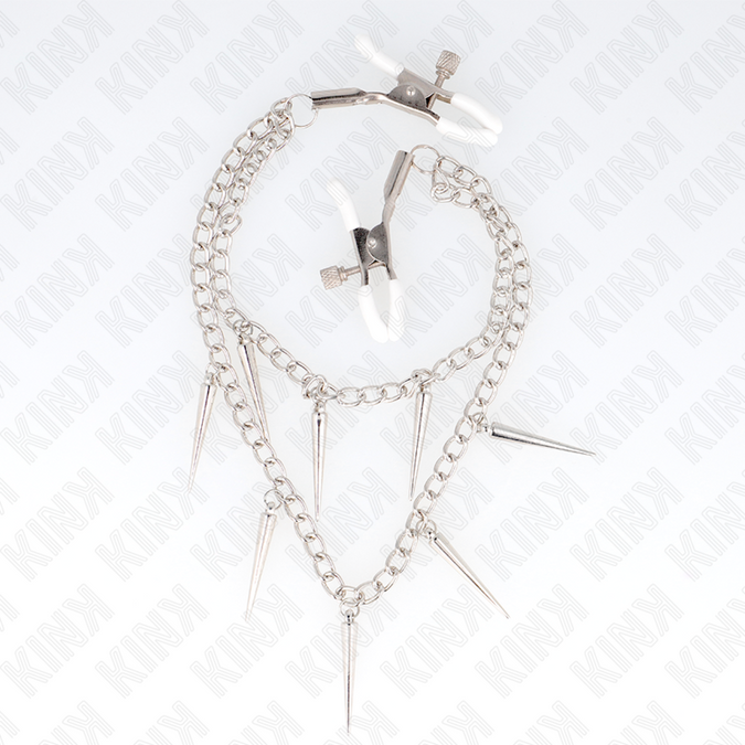 Kink – Nipple Clamps With Spikes Chains 30 Cm
