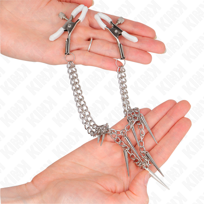 Kink – Nipple Clamps With Spikes Chains 30 Cm