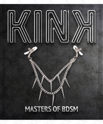 KINK - NIPPLE CLAMPS WITH SPIKES CHAINS 30 CM KINK - NIPPLE CLAMPS WITH SPIKES CHAINS 30 CM