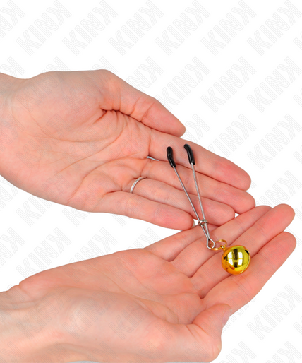 KINK - THIN BELL NIPPLE CLAMPS GOLD 7 CM KINK - THIN BELL NIPPLE CLAMPS GOLD 7 CM
